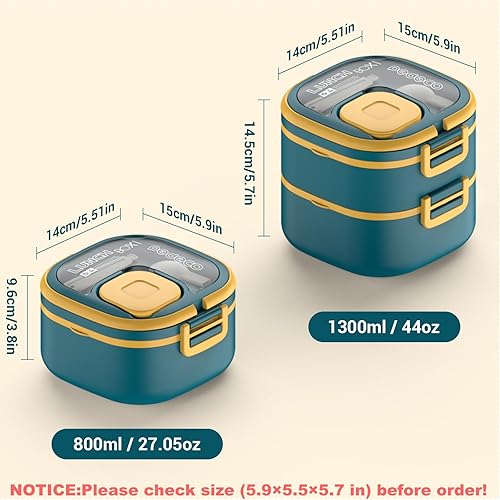 Miniatura 10 de Caja Bento de una sola capa para niños, lonchera extraíble de acero inoxidable, a prueba de fugas, caja Bento con portátil y cubiertos, sin BPA,
