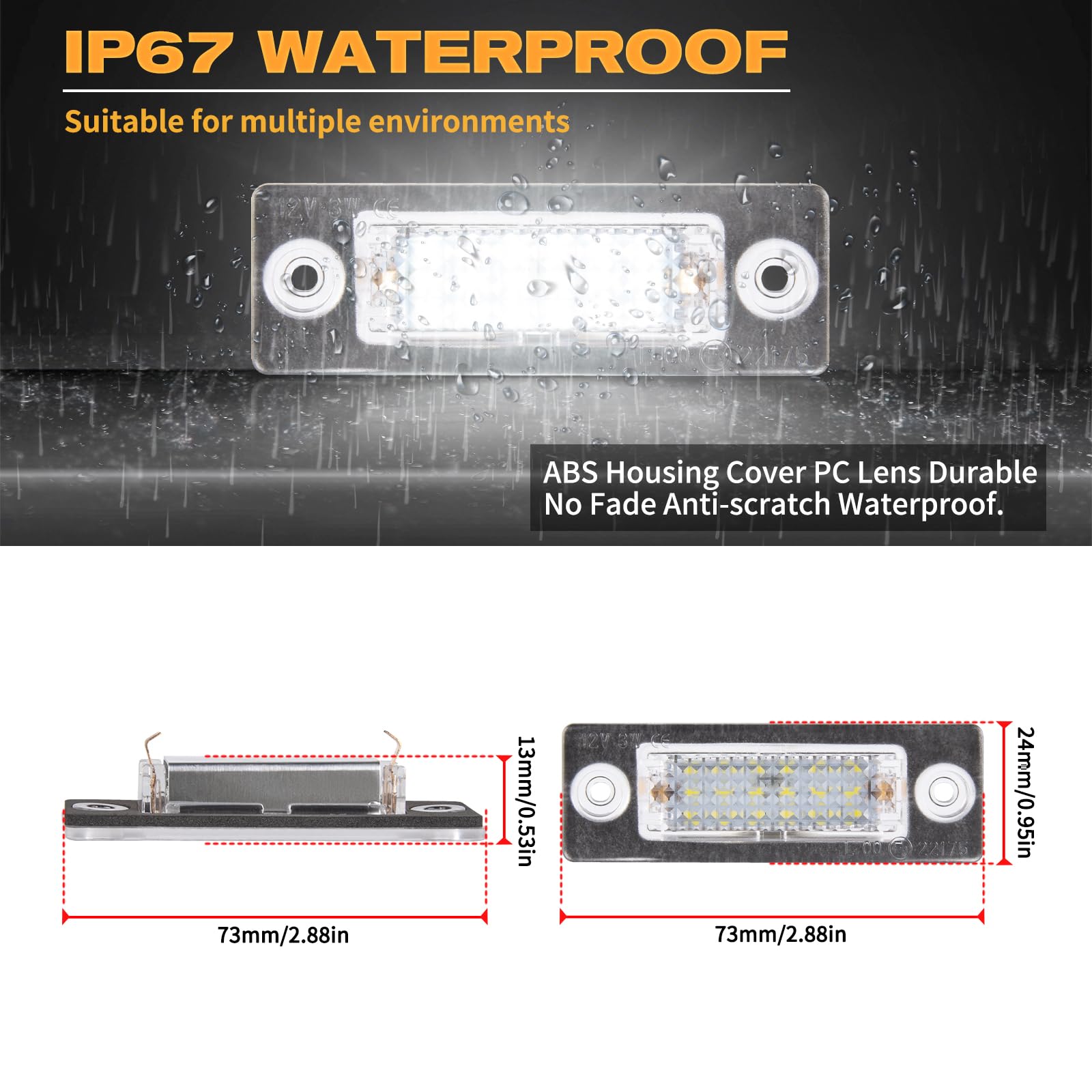 POPMOTORZ Luci Targa LED Per Skoda Octavia II 1Z (2008-2010) E Roomster 5J – 2 Pezzi, 2835 SMD, Canbus, Bianco, Facili Da Installare - 2