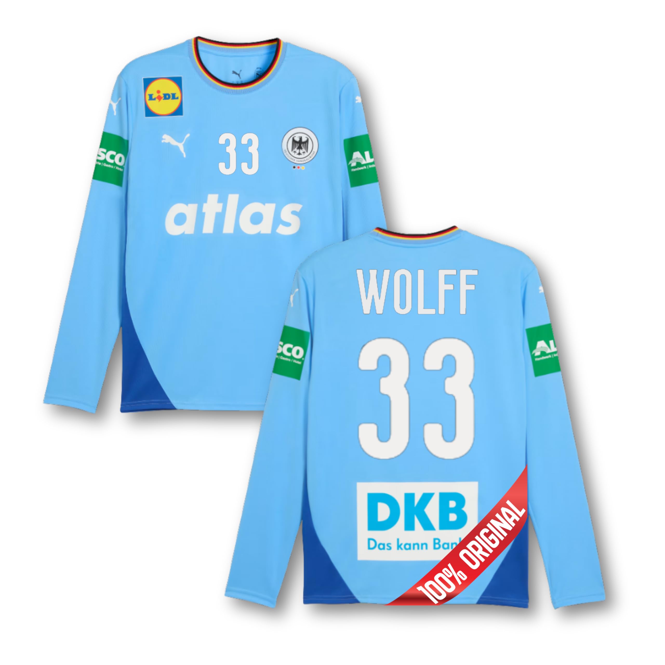 PUMA Original DHB Handball Trikot Herren [Torwart Euro 2026] Offizielles Handball Trikot [Spieler oder Personalisiert] Sportbekleidung Sport Tshirts Herren Shirt Männer