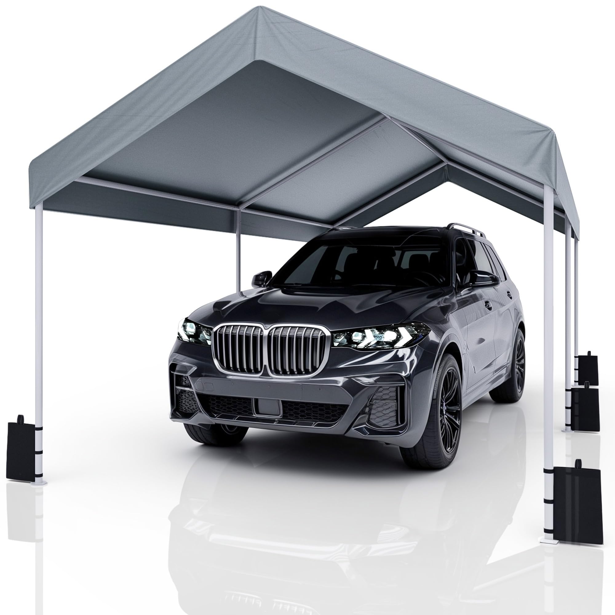 Carport 3x6 Zeltgarage Carport mit Dach, UV-beständig wasserdicht Garagenzelt Unterstand Lagerzelt Weidezelt Garagenüberdachung für Auto, LKW, SUV, Boot, Auto Garage Zelt für Party Garten