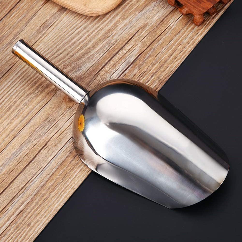 AKAZI Eisschaufel, Edelstahl-Metallschaufeln für Lebensmittel, Popcorn, Süßigkeiten, Eisschaufel für Eismaschine, Silber, 27,2 x 9 cm (11 x 4 Zoll) (Silber 29 x 10 cm (11 x 4 Zoll))