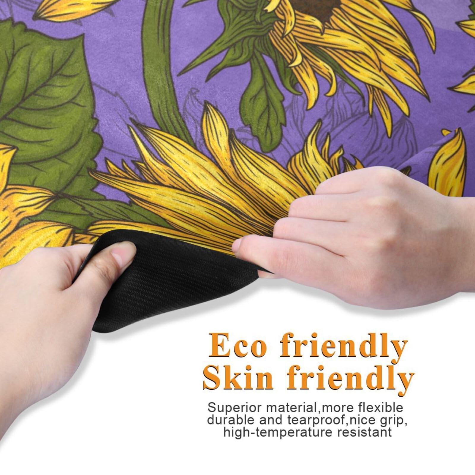 BOENLE Purple Sunflower Yoga Mat for Home Workout Fitness Mat for Women Non Slip Exercise Mats with Storage Bag