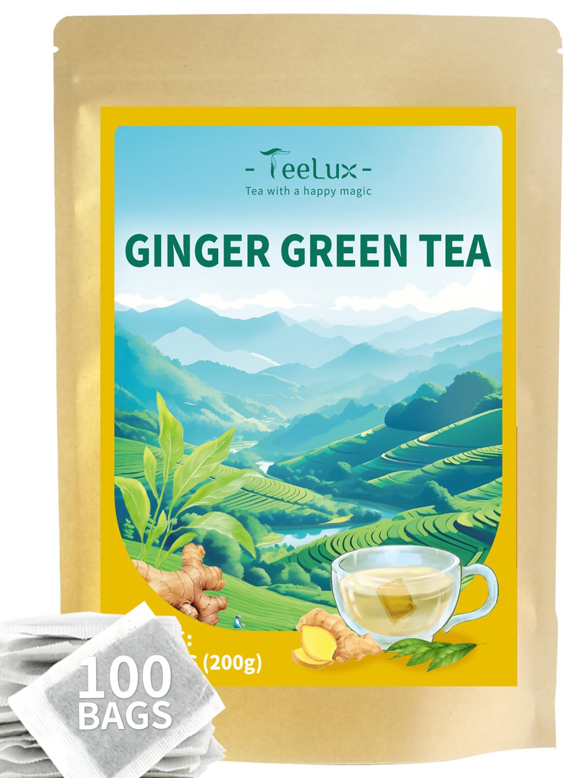 TeeLux Dandelion Leaf & Root Tea Bags 100 Count, Vegan, Rich Flavor, Premium Dandelion Tea, Natural Caffeine Free Herbal Tea — view 22