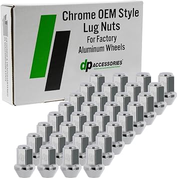 DPAccessories Lug Nuts Compatible with 2015-2019 Chevrolet Silverado 2500 HD | Chrome OEM Style | for Factory Aluminum Wheels Only | Set of 32 Wheel Nuts | DCHS2H03F-CH/1