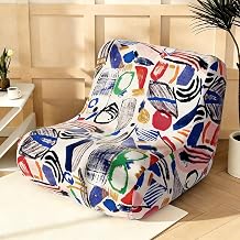 Giant Bean Bag Chair CoverNo Filler Oversized Bean Bag Couch for Adults/Kids Boneless Chair Soft Velvet Graffiti Bean Bag Cover Floor Sofa for ReadingLarge