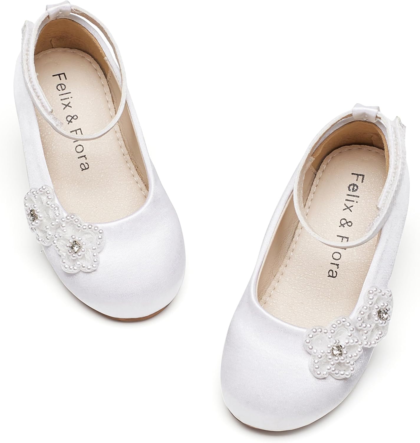 Felix & Flora Girls Toddler Little Ballet Shoes - Flower Girls Mary Jane Flats Dress Shoes Party Wedding