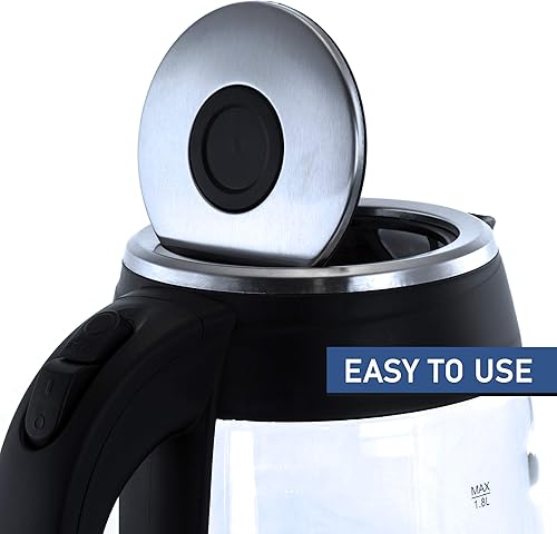 Vista 27 de Megachef MegaChef - Tetera eléctrica de vidrio y acero inoxidable de 1,7 litros