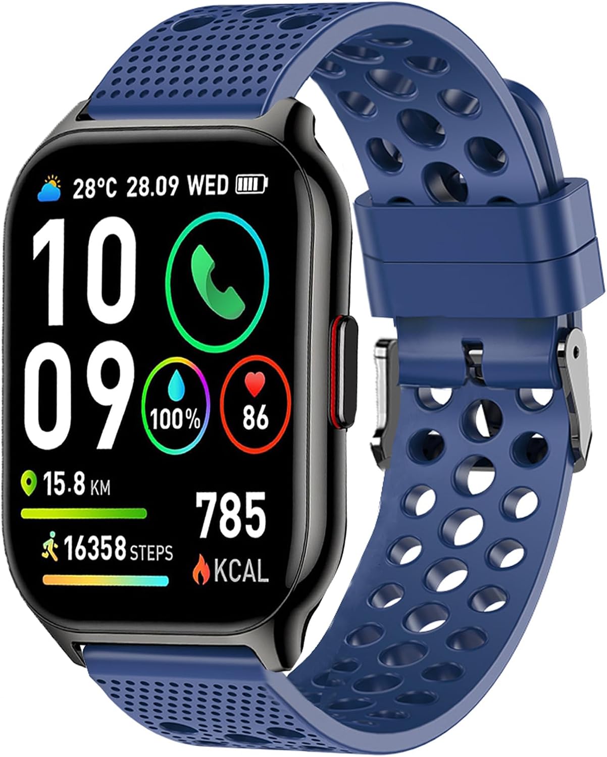 Lamshaw Compatible for SKG GT5 Smart Watch Bands, Silicone Replacement Wristbands Sport Strap with Metal Buckle Compatible with SKG V7-2 1.95", GT5 Smart Watch