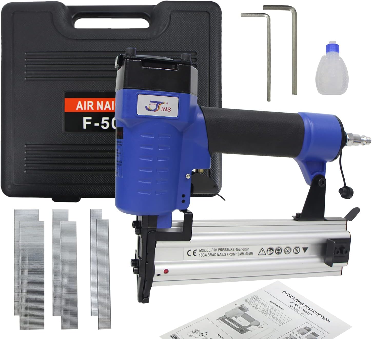 Sutekus 18Gauge Brad Nailer 3/8" To 2" Brad Gun For Carpentry