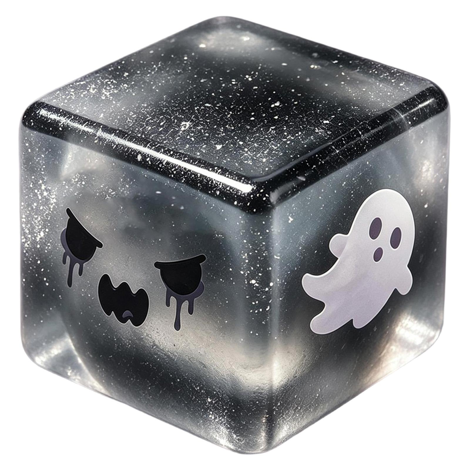 Halloween Ghost Cube Squishy Stress Ball (Black)