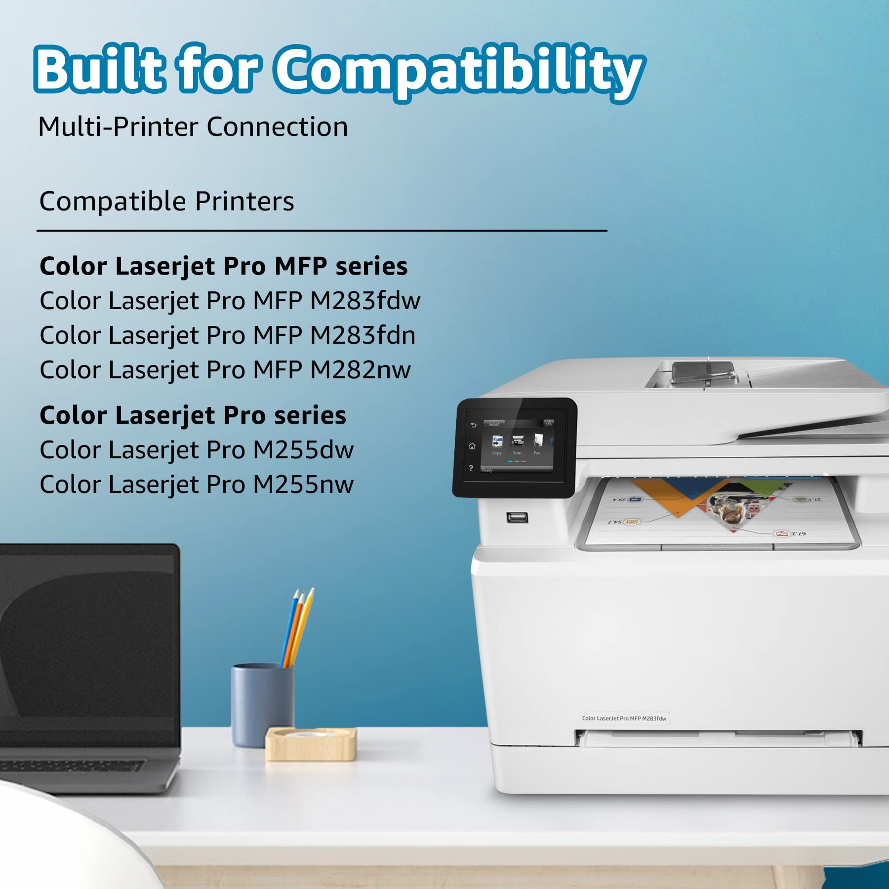 207X Toner Compatibile per HP 207X 207A Multipack Toner per HP Color Laserjet Pro MFP M283fdw M255dw M282nw M283fdn M255nw Toner W2210X W2211X W2212X W2213X, Nero Ciano Giallo Magenta (Con Chip)
