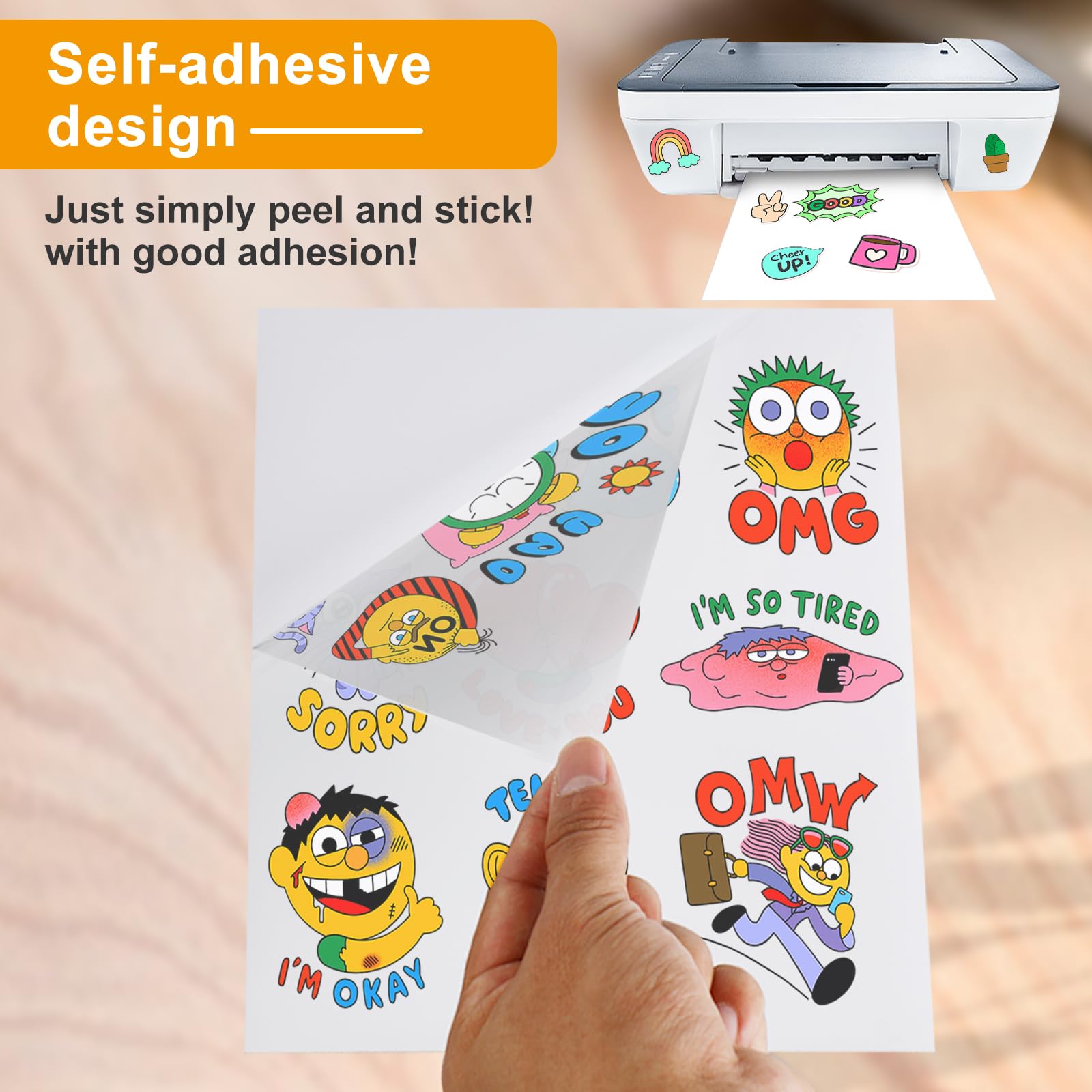 Carta Autoadesiva Trasparente A4 - 20 Fogli Vinile Stampabile Per Etichette - Foto 7