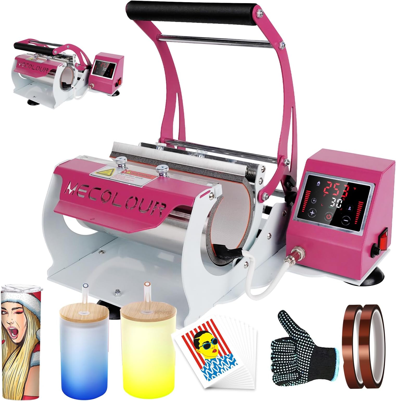 Sublifun 2 in 1 Max Pink 40 OZ Tumbler Heat Press Machine