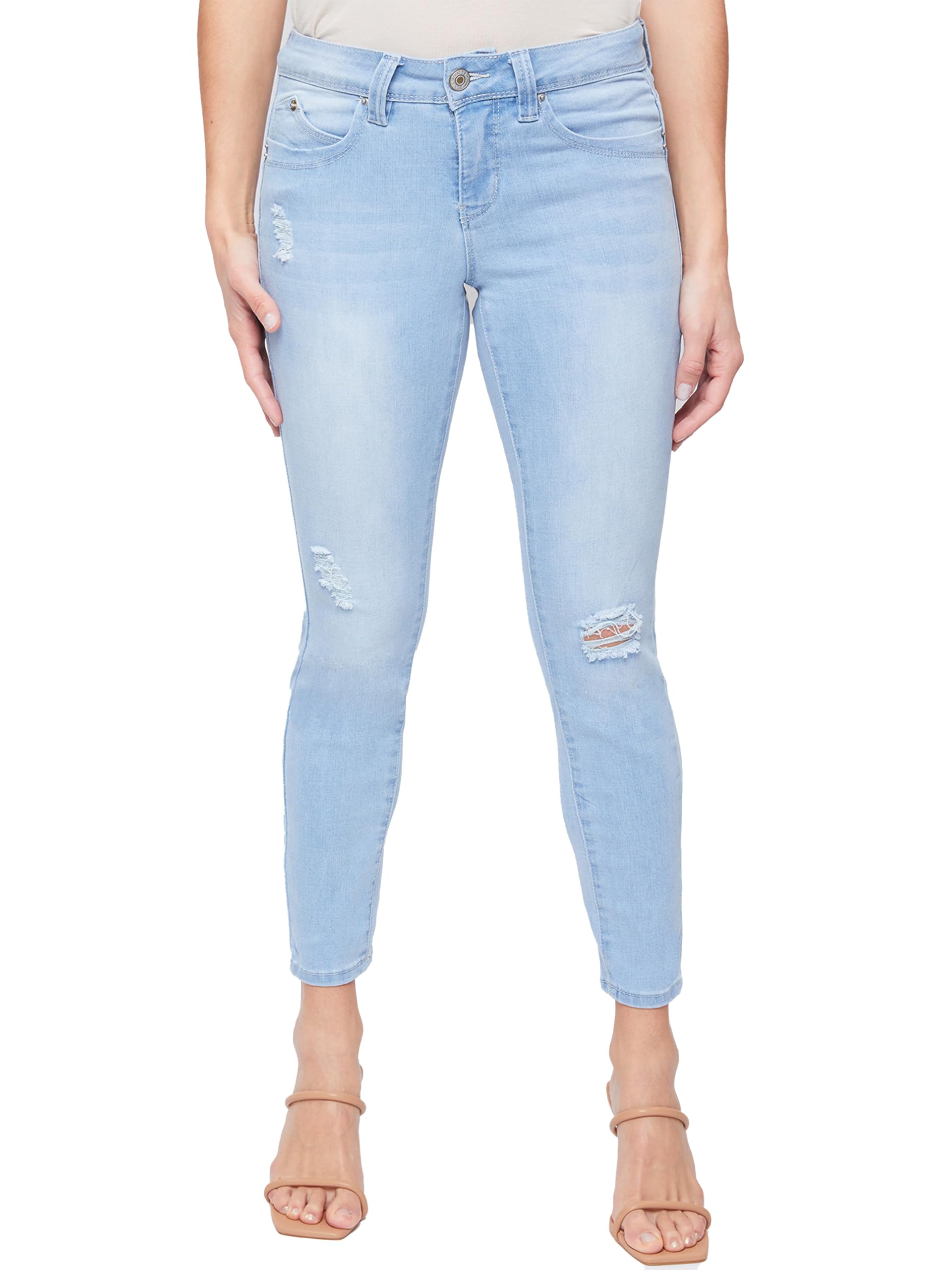 Royalty For Me Womens Women's Petite Wannabettabutt Mid Rise Skinny Jeans