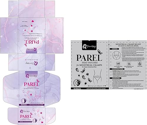 Miniatura 8 de Parches térmicos para el período a base de hierbas, diseñados para un flujo pesado (paquete de 10)  8 horas de duración, parches de calefacción sin