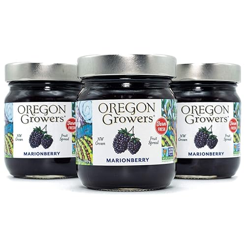 Oregon Growers Marionberry Fruit Spread  Mermelada de marionberry hecha en Oregon, mermelada de mora, crema de frutas de mora, ingredientes