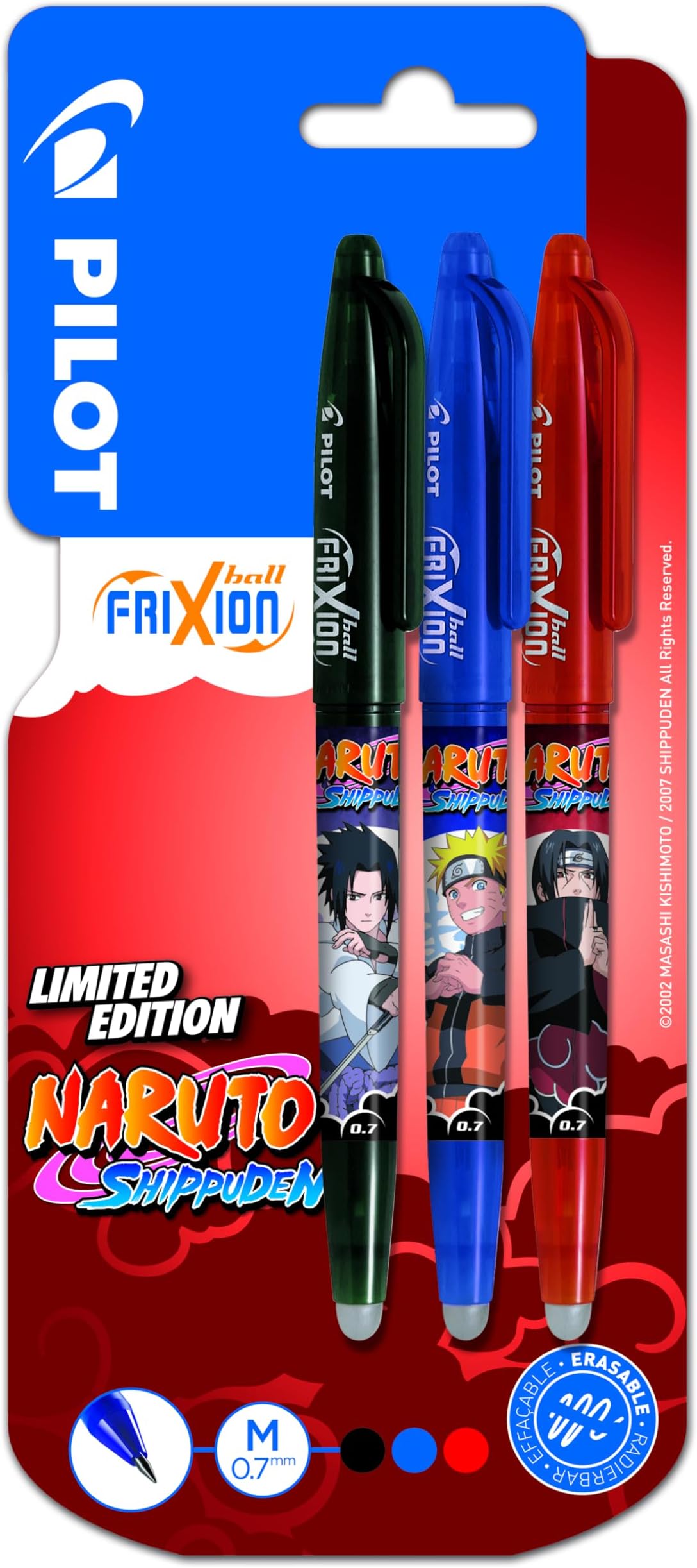 Pack Pilot FriXion Ball Fun 0.7mm - 4 Bolígrafos Borrables Con Portabolígrafos, Colores Suritdo
