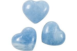 Blue Calcite Puff Heart Worry Stone for Tranquil Nights
