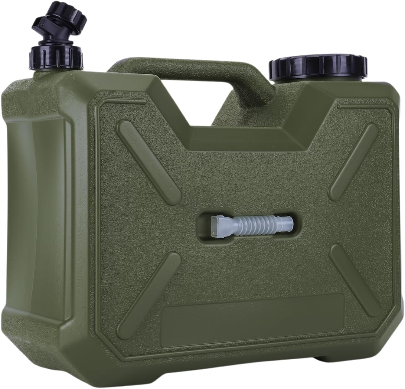 12L Camping Water Container with Spigot and Hand Sanitizer Bottle Portable Water Jug for Hiking Picnic Vehicle Outdoor Hurricane (Dark Green) (Army Green)