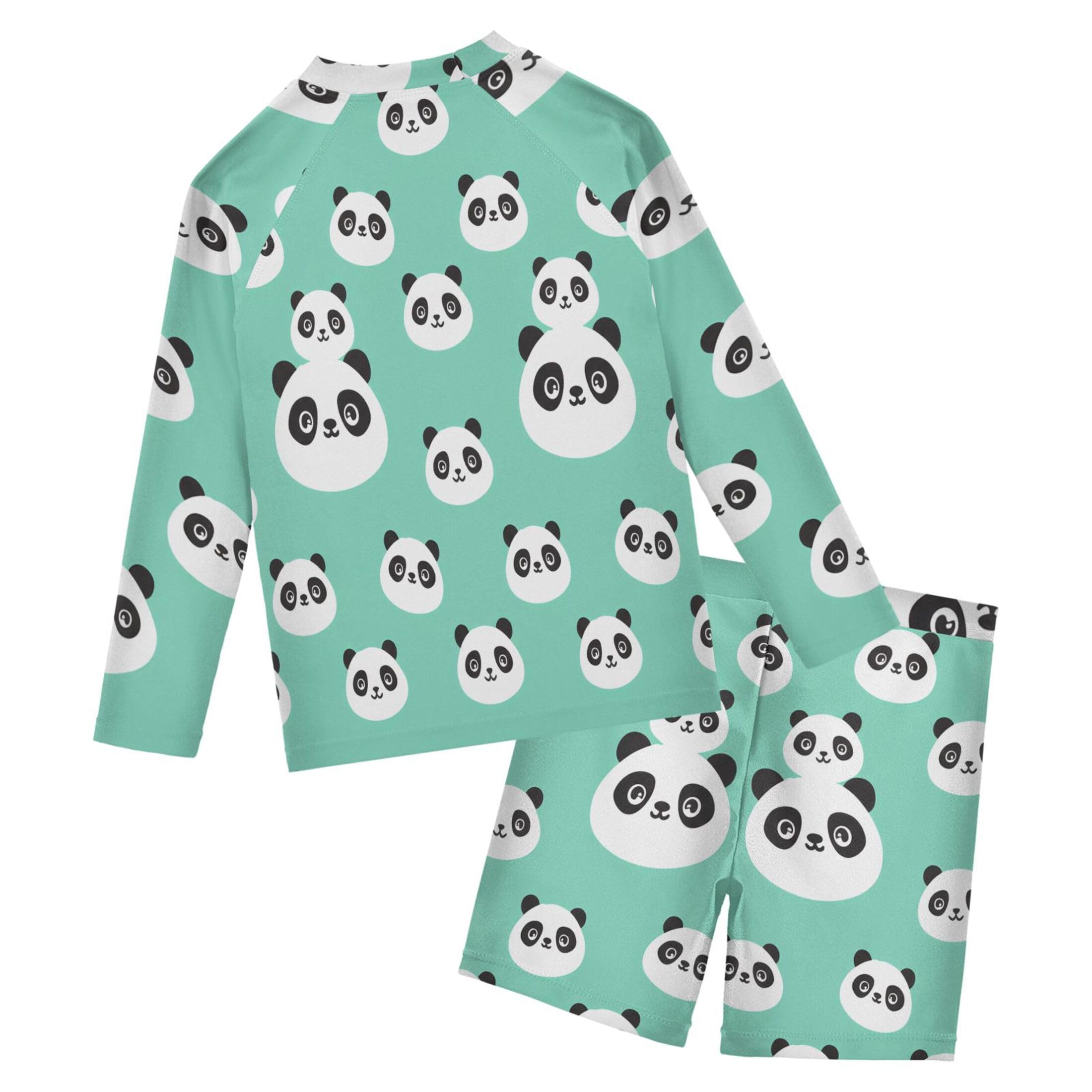 Cute Panda Baby Boys' Toddler Long Sleeved Rashguard Swim Bathing Suit Set B0404194