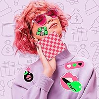 Vista 48 de Cartera de cuero de dibujos animados para mujer, c-mármol azul, Lindo