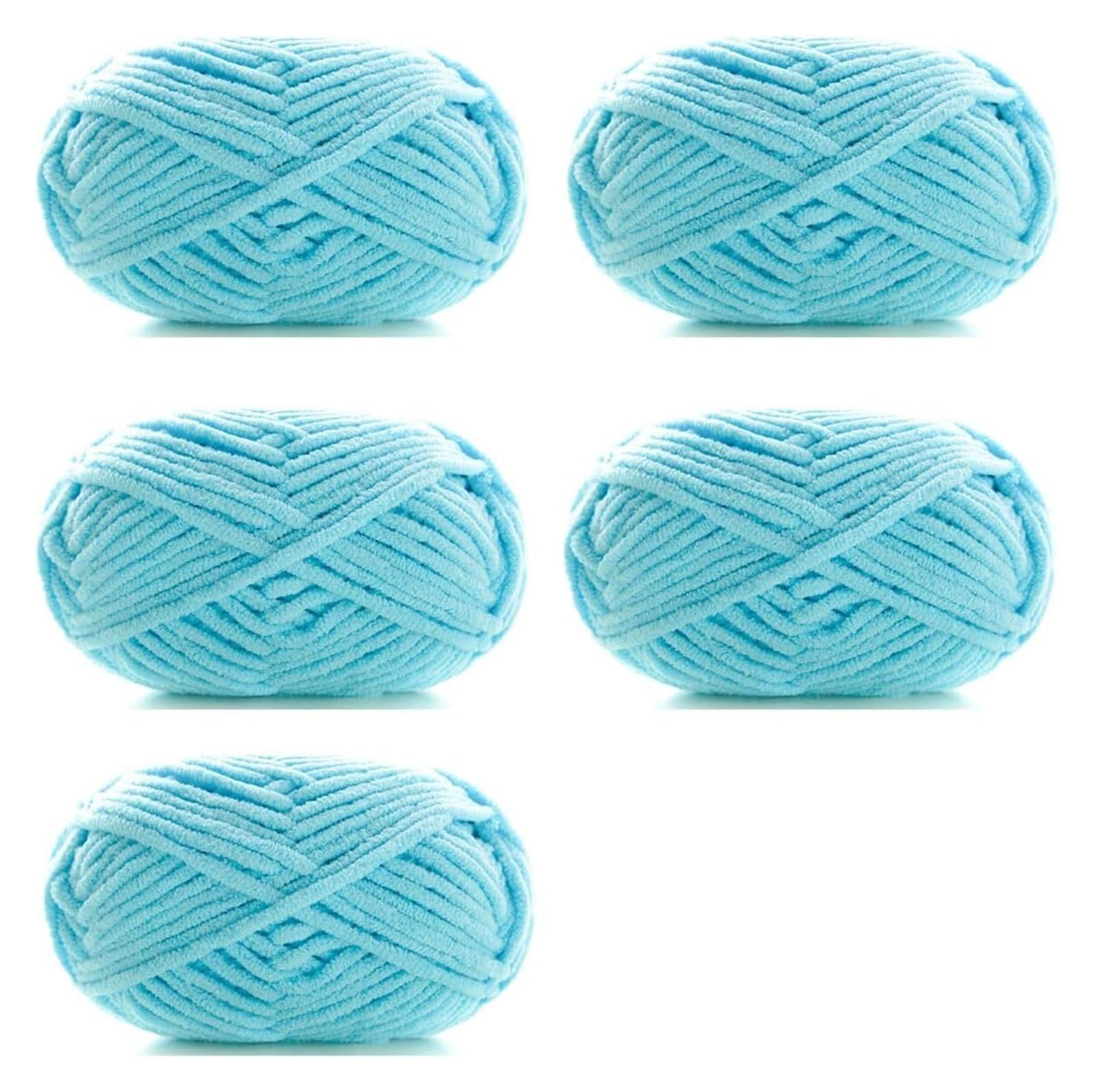Gruba przędza Aeelike, Gruba wełniana przędza na drutach 5 szt. x 50 g Wielokolorowy szenilowy aksamitny szalik DIY(5pcs 09)