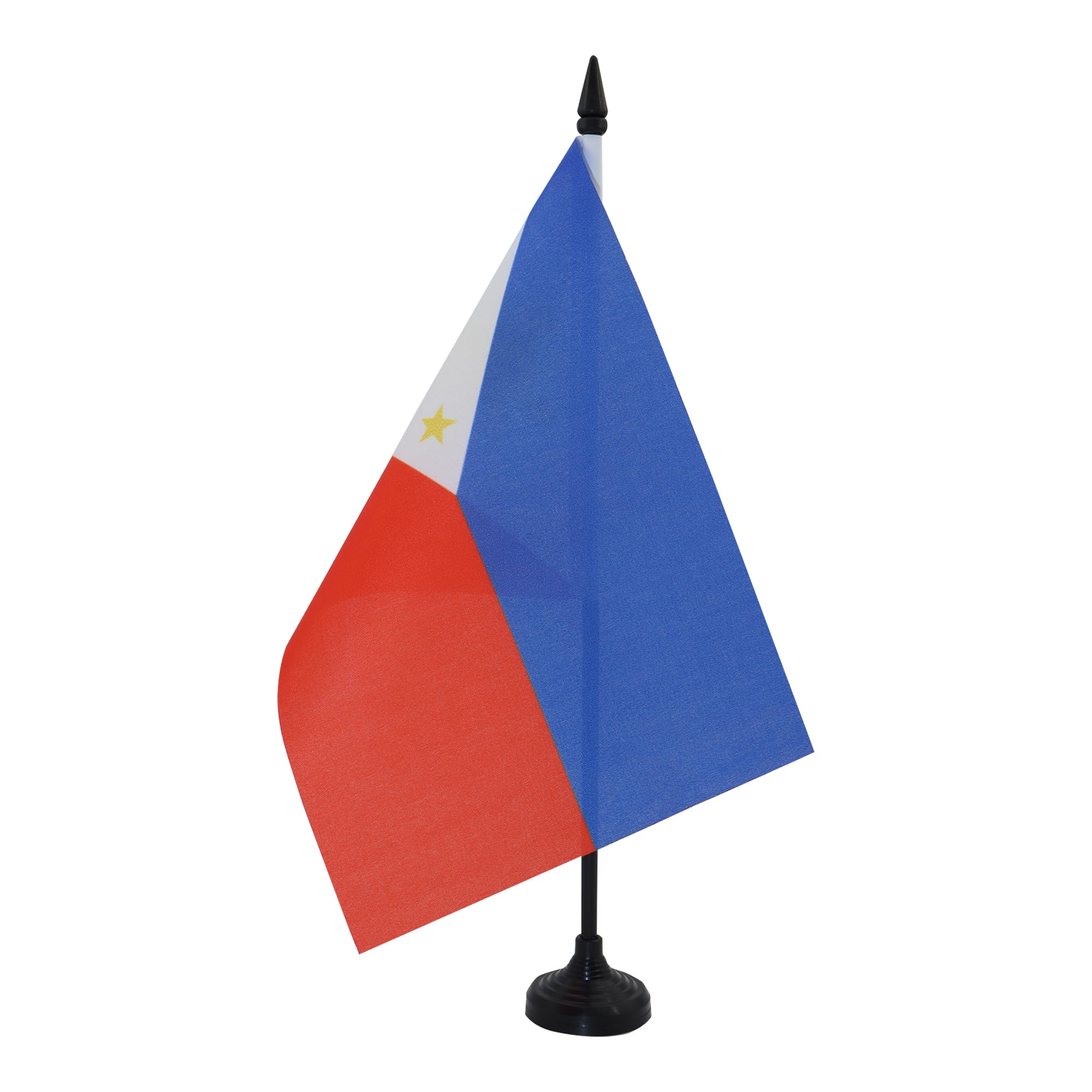 AZ FLAG Philippines Table Flag 5'' x 8'' - Filipino Office Decoration 100% Polyester 21 x 14 cm - Mini Desk Flag with Pole and Black Plastic Base