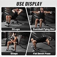 Vista 6 de Prensa de banco de pesas, bancos de entrenamiento ajustables para gimnasio en casa con ejercicio de mancuernas, banco de inclinación y declinación