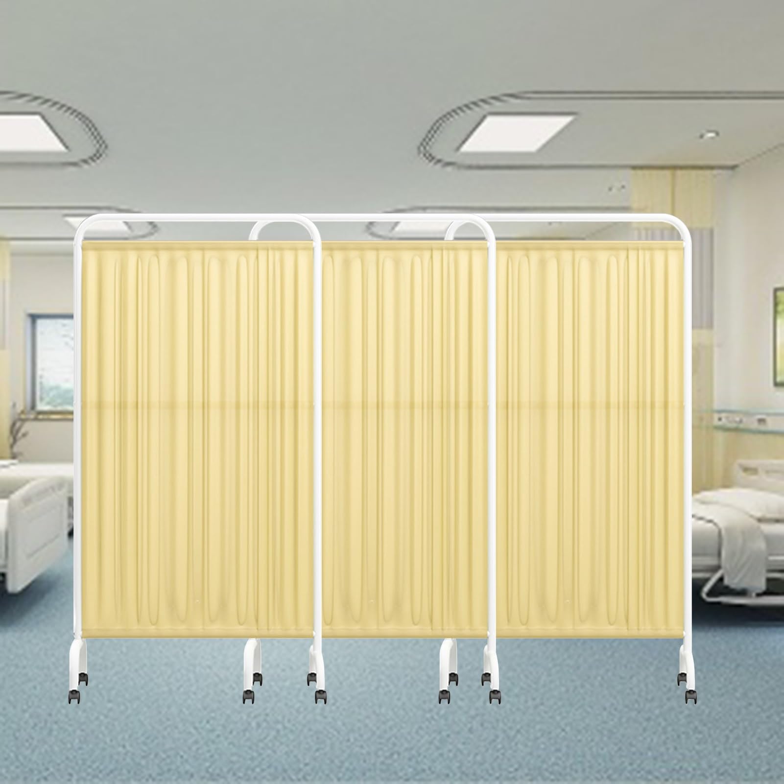 Pannello Singolo divisorio Medico per la Privacy, Altezza 1,8 m, Schermo Protettivo per Ambienti, divisorio Pieghevole con Ruote per Ufficio/Stanza/Ristorante/Ospedale (Blu Scuro, 1 Pannello