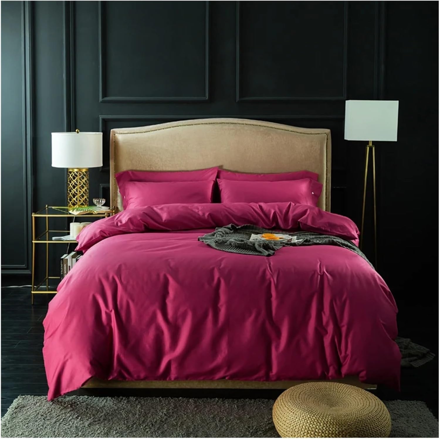 Luxury Cotton Solid Color Soft Duvet Cover Set Twin Double Queen King Size Bedding Set with Zipper bedsheet Set Pillowcases,Bed