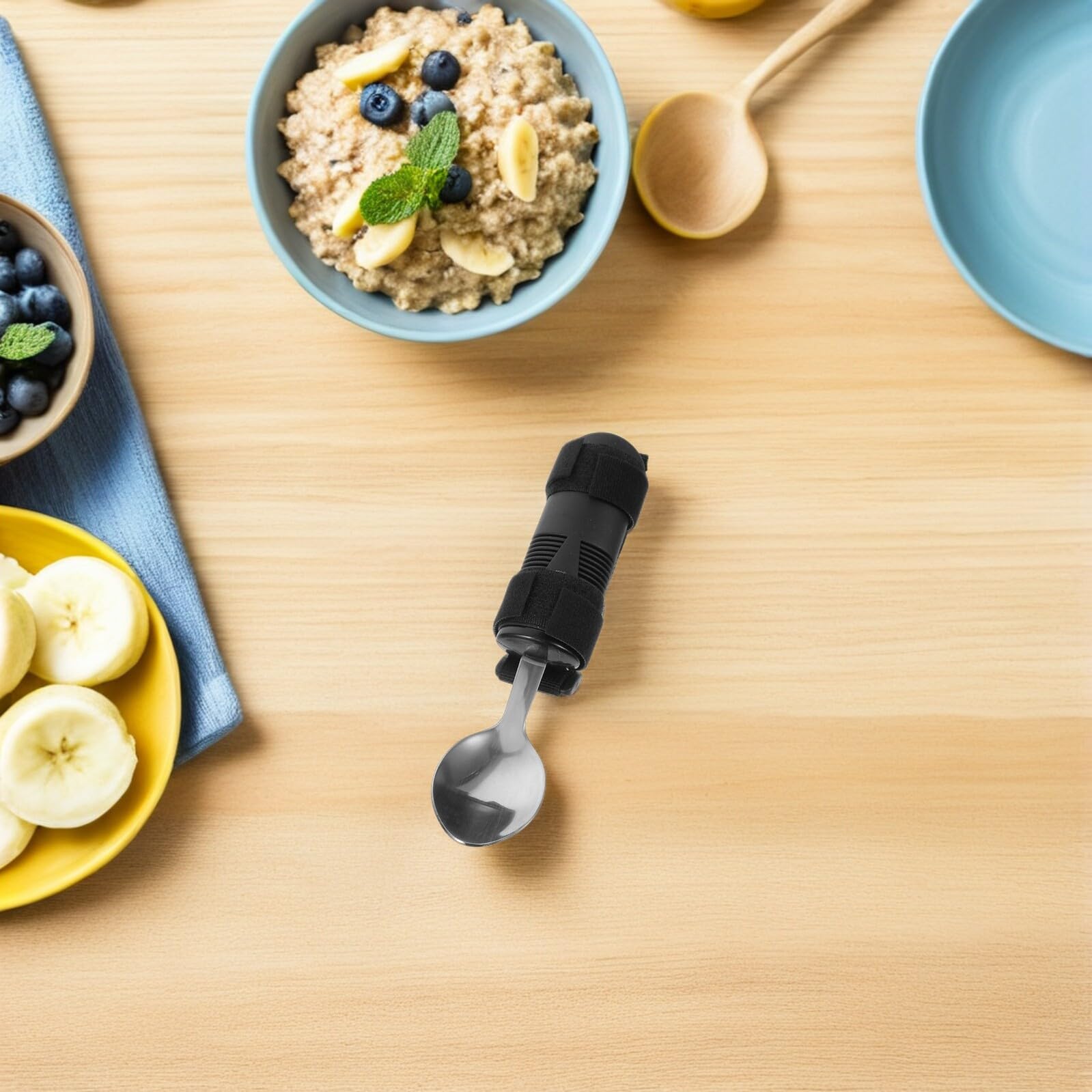 Juego de Cubiertos Antitemblores 3 Piezas Mango Ergonómico y Peso Cubiertos Adaptados para Personas Mayores Movilidad Reducida Utensilios para Rehabilitación y Uso Diario