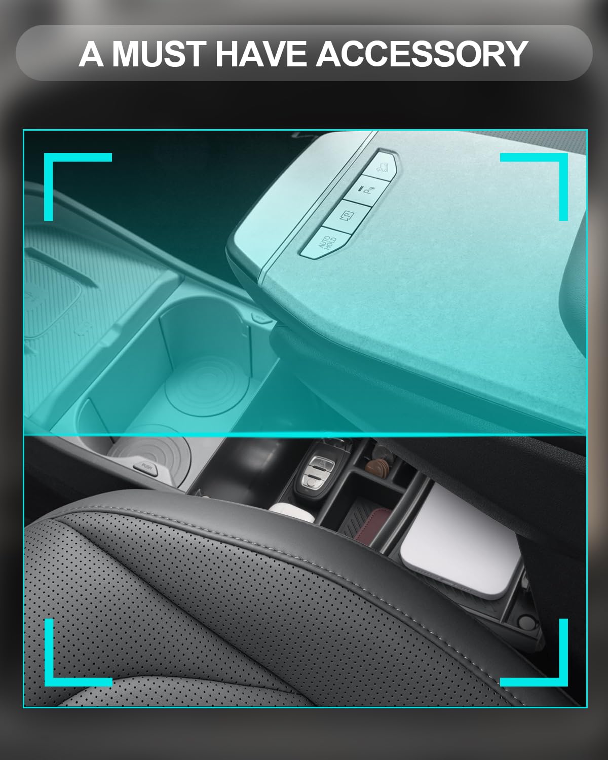 CDEFG Kompatibel mit Kia EV3 2025 2026 Mittelkonsole Aufbewahrungsbox Doppeletage Auto Center Console Organizer Tray EV3 GT Line Zubehör