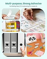 Vista 7 de Phomemo Labels D30 - Cinta de etiquetas autoadhesivas, etiquetas maestras de impresión en negro sobre blanco, papel térmico autoadhesivo, 160