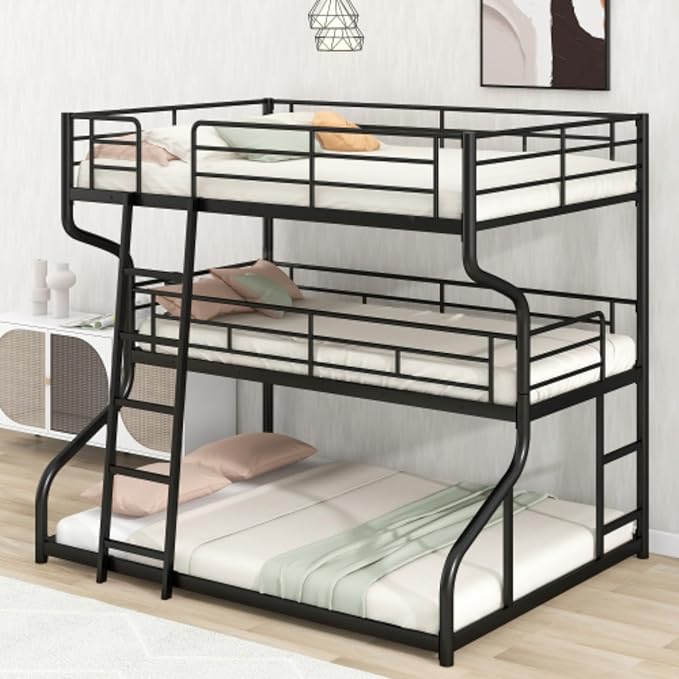 DMFDCHAN Full XL plus Twin XL Triple Bunk Bed, Long and