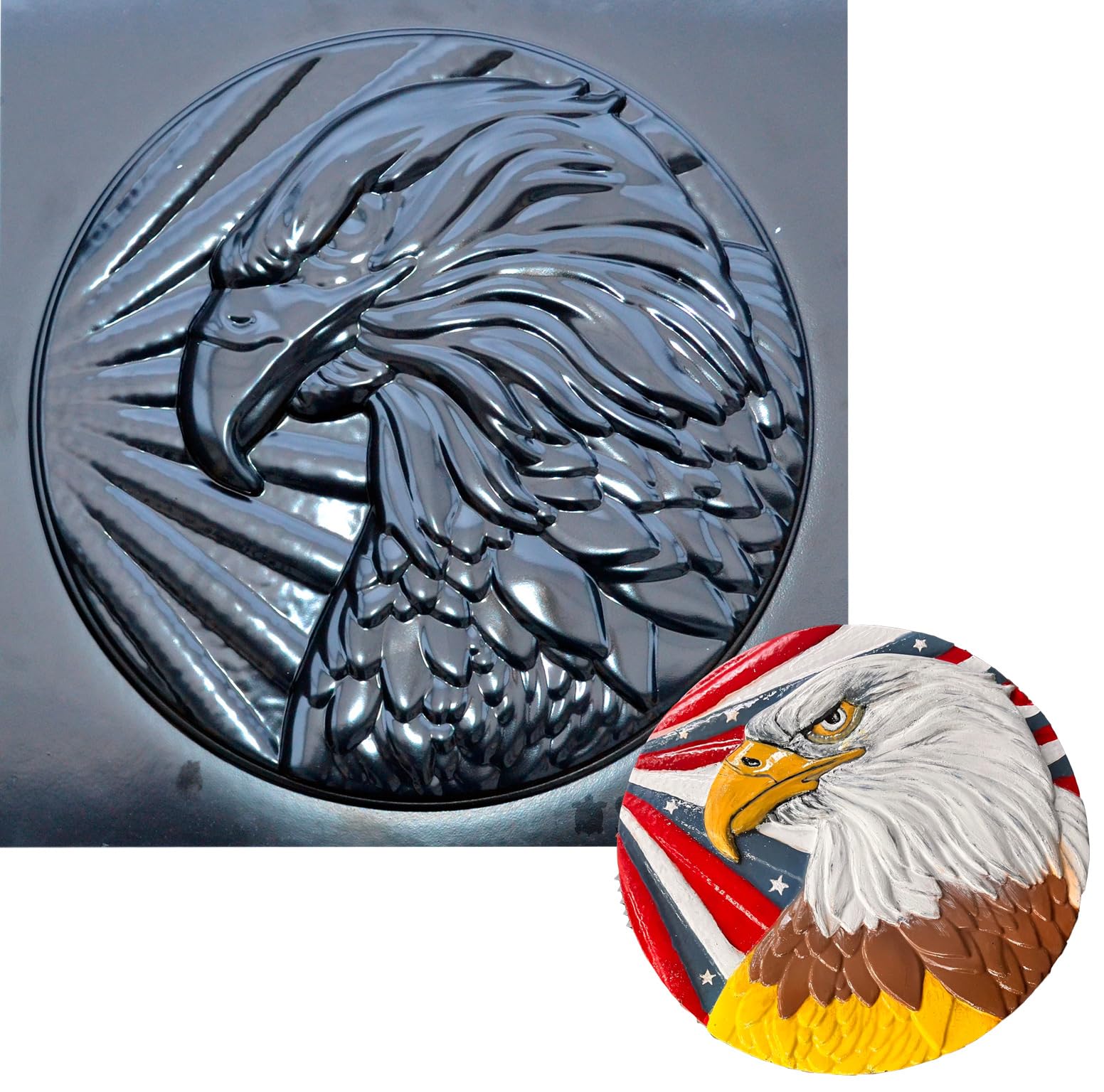 SvitMolds Concrete Molds DIY Eagle Stone Outdoor Garden Sculpture Bald Eagles National Symbol on National American Eagle S70