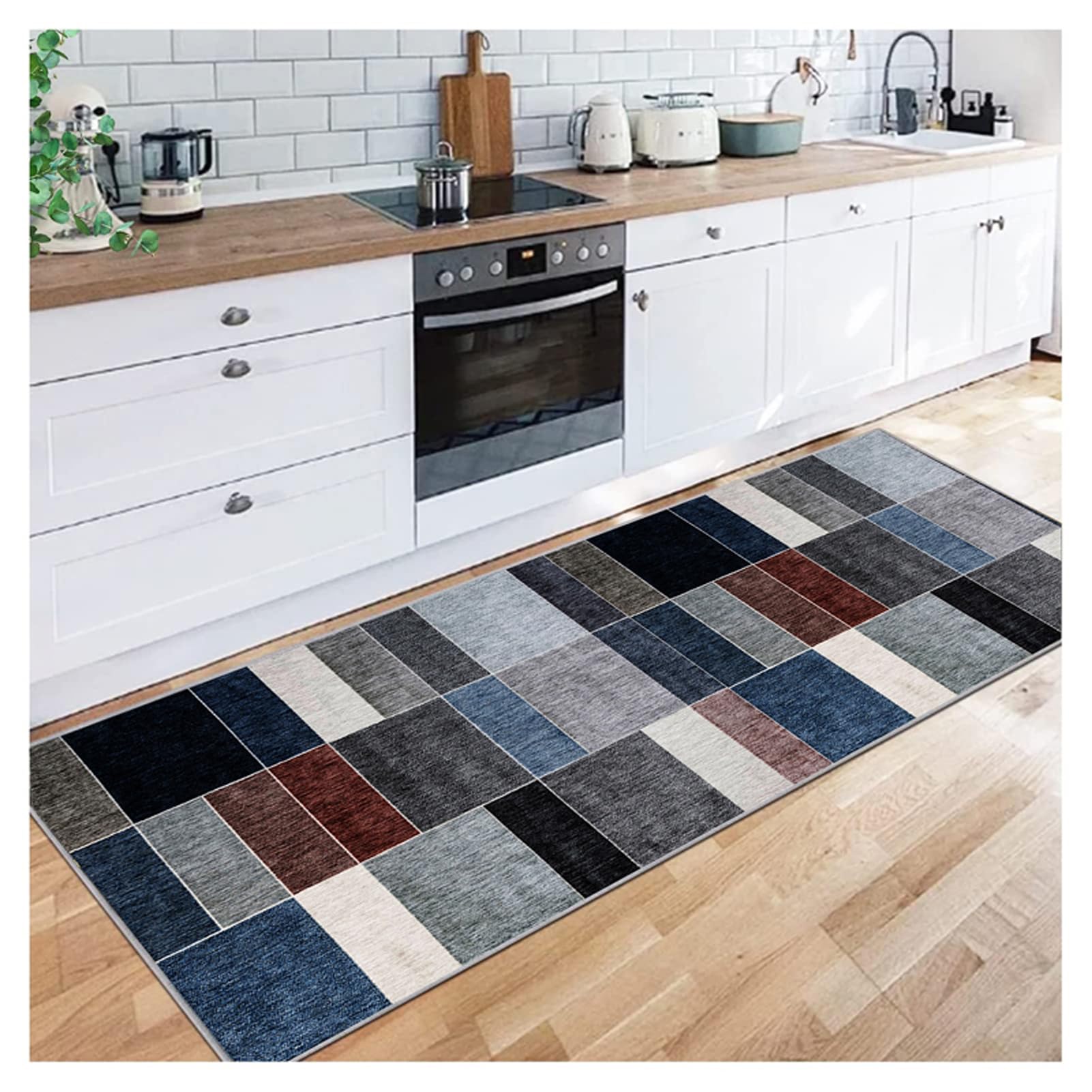 Siunwdiy Hallway Carpet Runner Multicolor Extra Long Runners Rugs for Corridor Stairs Passage, Wide 31" X Long 78" Non-slip Washable Area Rugs - Customizable Length,80X200CM