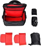 FOSOTO Waterproof Anti-Shock Camera Case Bag Compatible with Canon Powershot SX540 SX530 SX60 SX420 HS M5,Nikon Coolpix L340 B500 L330 L840 L830 P550 P610,Fujifilm X-T3,Panasonic LUMIX,Sony a6000 Digital Camera