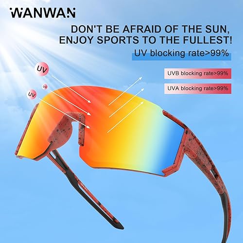Miniatura 4 de WANWAN Gafas de sol para jóvenes y adolescentes, lentes de sol para niños, gafas de béisbol deportivas, ciclismo, softbol, visera, unisex, adultos,