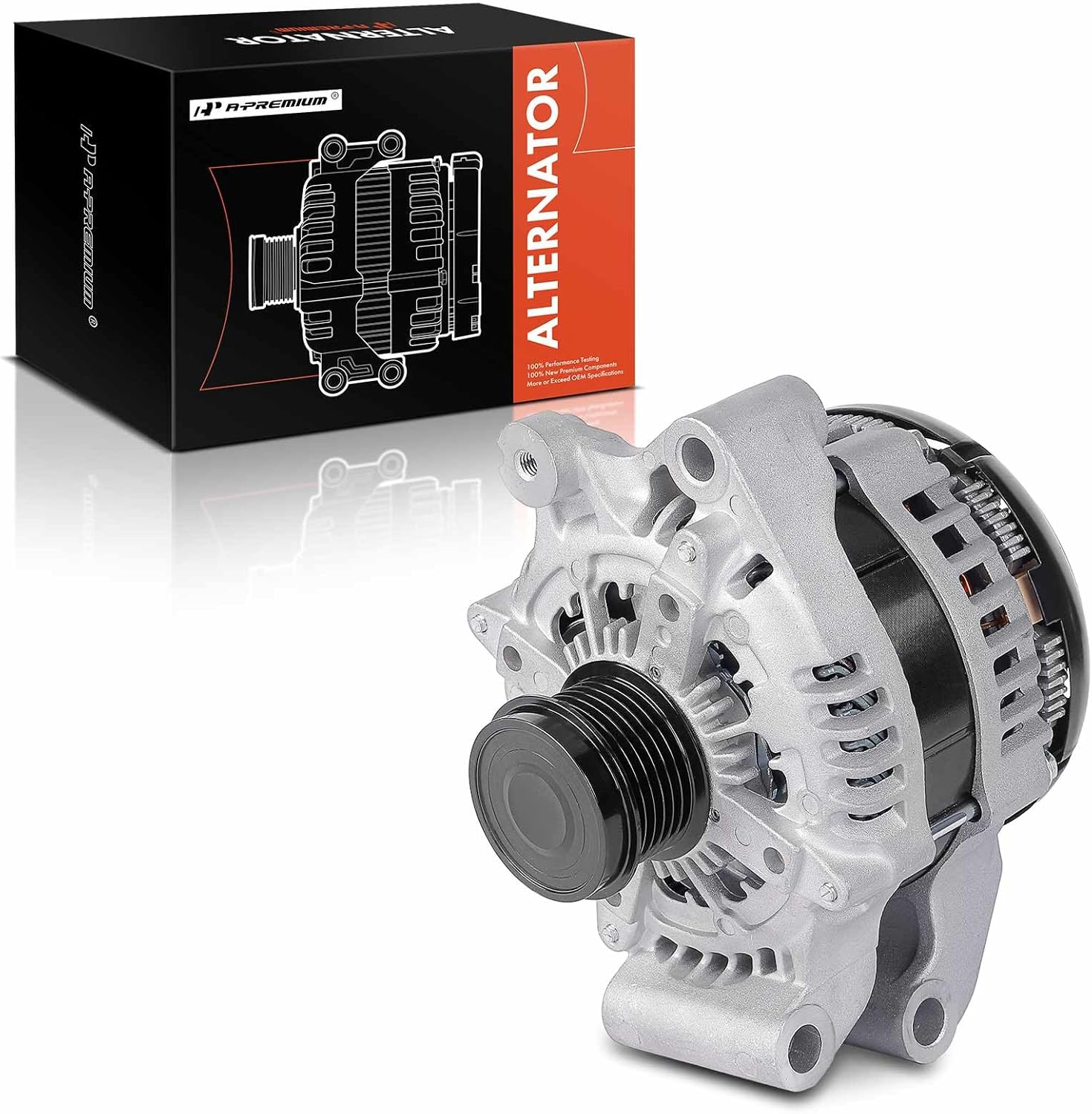 A-Premium Alternator Compatible with Ford Escape 2013-2016 1.6L, Escape 2017-2019 1.5L, Transit Connect 2014-2016 1.6L, 12V 175A 6-Groove Decoupler Pulley Clockwise, Replace# 104210-6541, 104210-6540