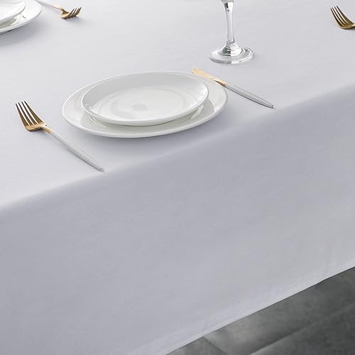 Miniatura 9 de Qidordour Mantel cuadrado, 54 x 54 pulgadas, mantel de lino sintético, resistente al agua, a prueba de derrames, lavable, de poliéster, para