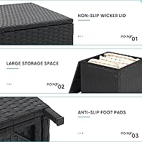 Vista 7 de Verano Garden Mesa auxiliar de mimbre para exteriores, mesa auxiliar de mimbre de ratán de almacenamiento pequeño, mesa de centro cuadrada de resina