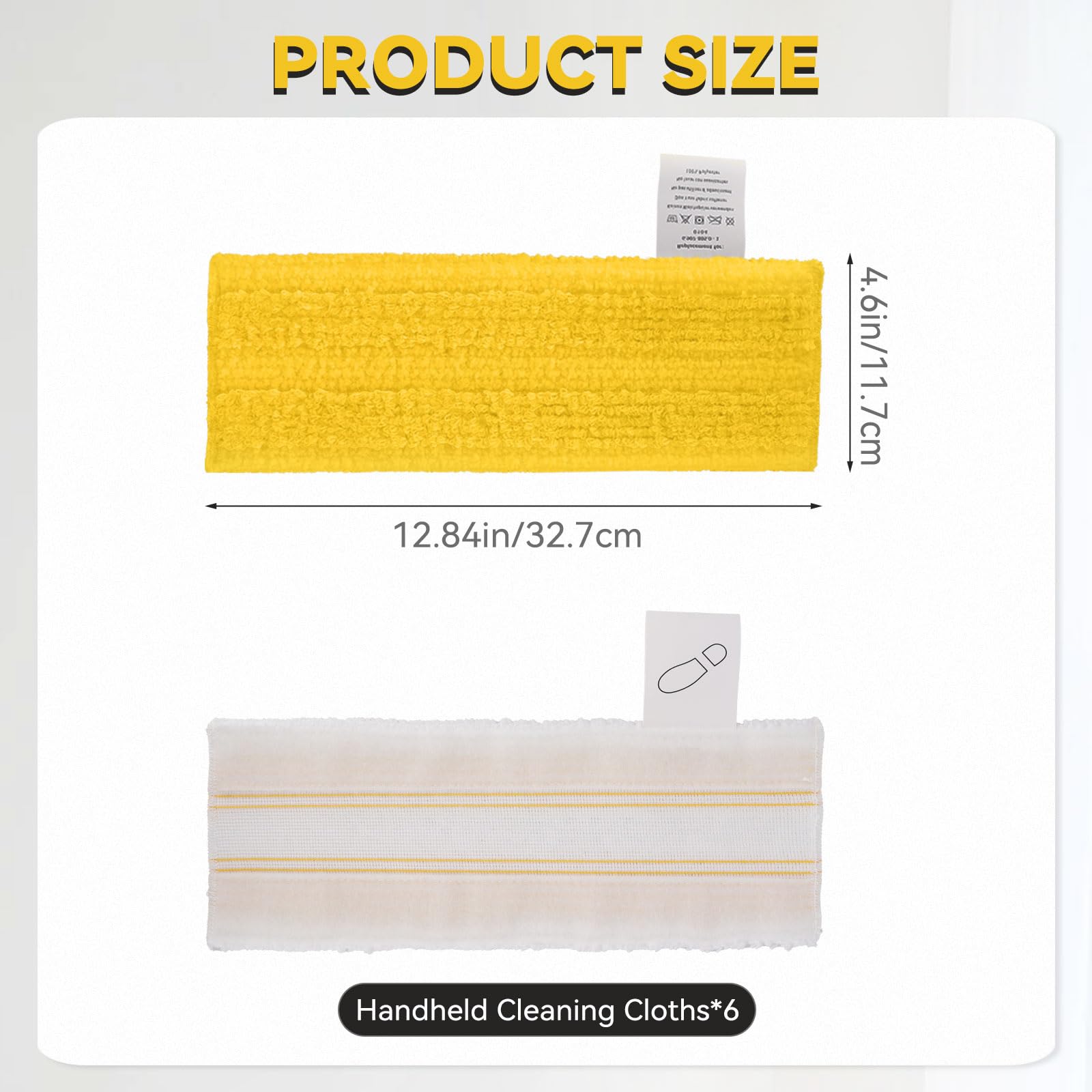 6 Lingettes Microfibre Pour Balai Vapeur Kärcher Easyfix SC1 à SC5 - Chiffon Plat Lavable, Jaune | Nettoyage Sols Carrelés, Bois, Cuisine