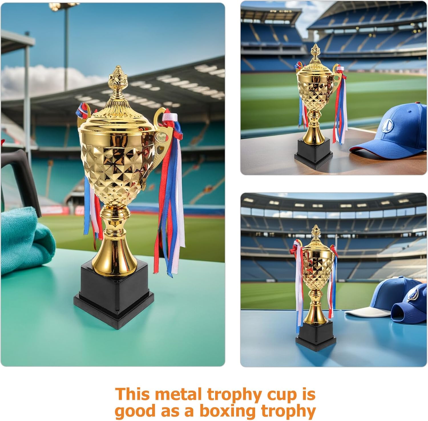 BESPORTBLE Large Sports Trophy Cup for Football Basketball Soccer Baseball Running Golf Hockey Competitions Versatile Championship Award for Tournament Ceremony Celebration