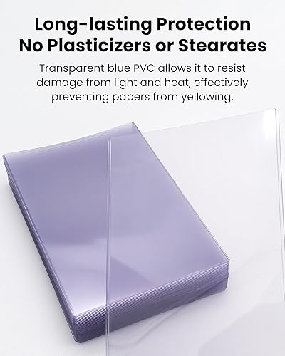 Miniatura 5 de Paquete de 10 protectores rígidos transparentes para hojas de documentos de PVC, fundas de plástico para papeles, fotos y cubiertas de menú, 8.5 x