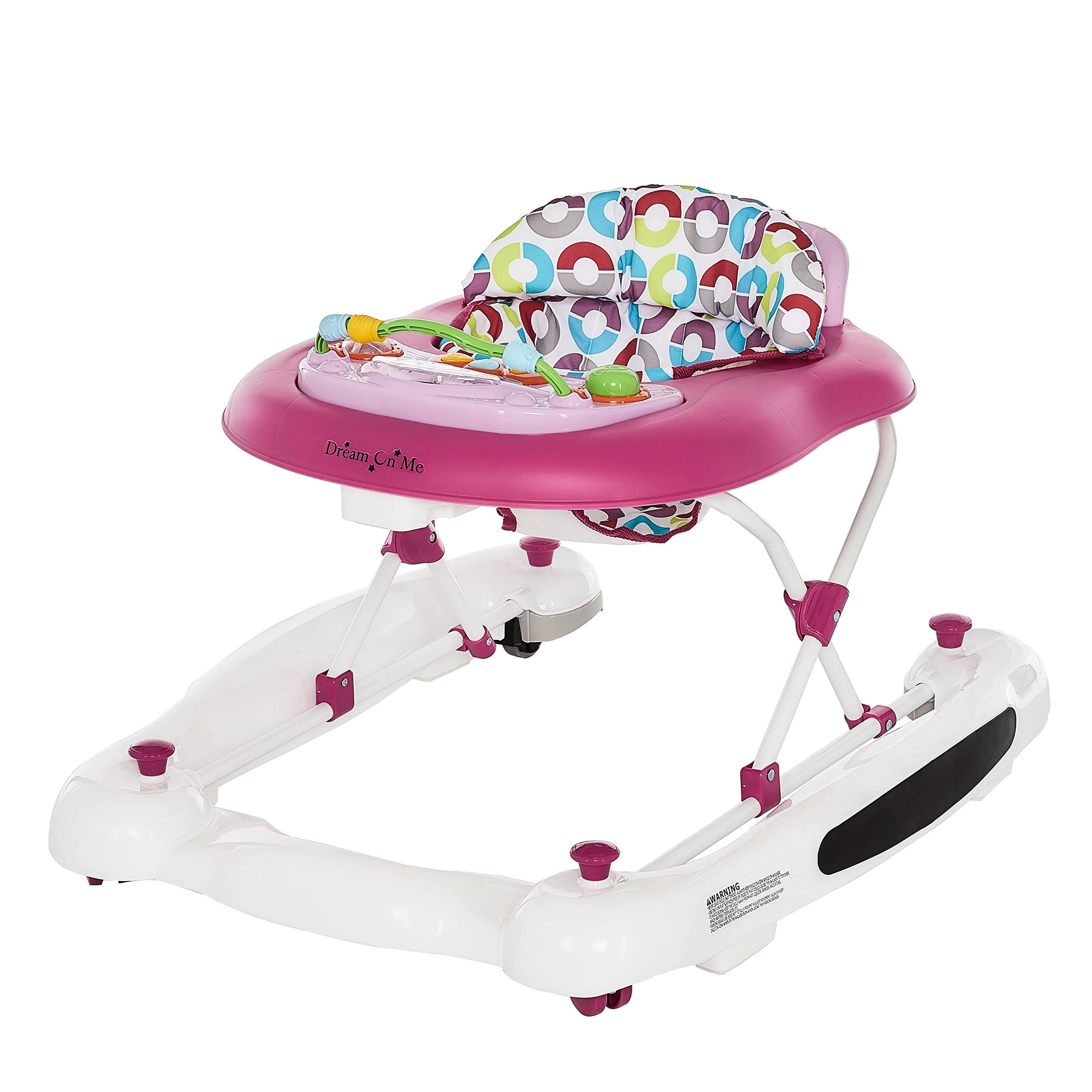 Photo 1 of Dream On Me Go-Getter 3-in-1 Activity Baby Walker, Rocker and Walk Behind Walker, Adjustable Seat Height, Comfortable Padded Seat, Easy to Fold, Pack and Store, Detachable Activity Tray, Pink