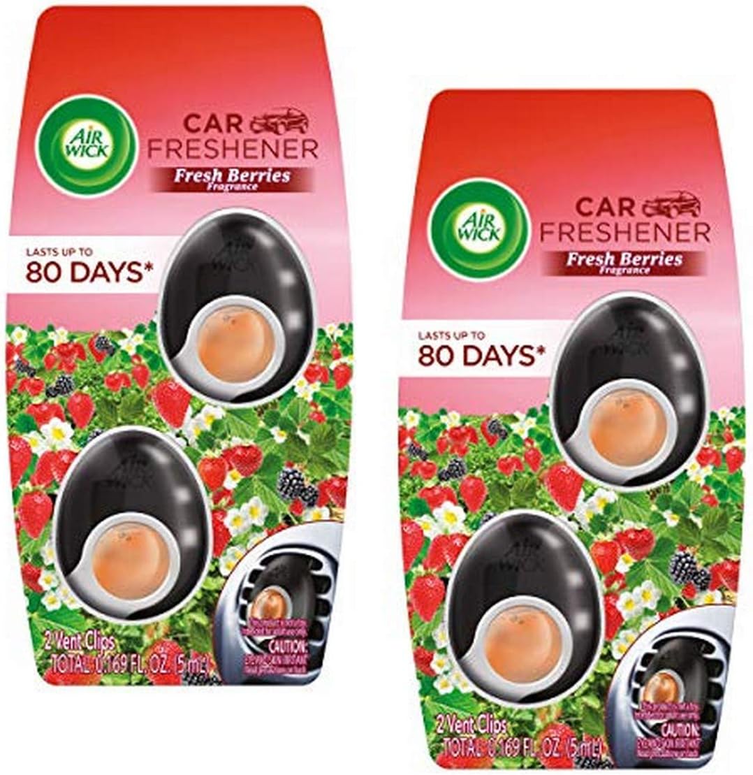 Air Wick Car Air Freshener Vent Clips, Fresh Berries Scent
