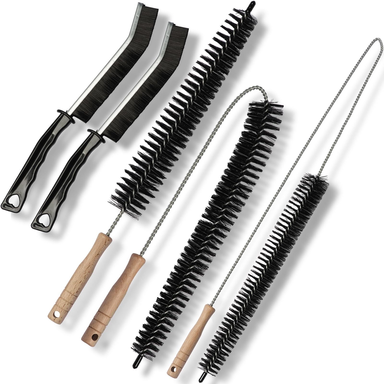 Refrigerator Coil Cleaning Brush, Crevice & Radiator Brush for Lint Trap, Fan, Pet Hair, Dryer Vent and Appliance Cleaning Dryer Vent Cleaner Kit, 17" 28" 47" Flexible Dryer Lint Brush, 5PCS