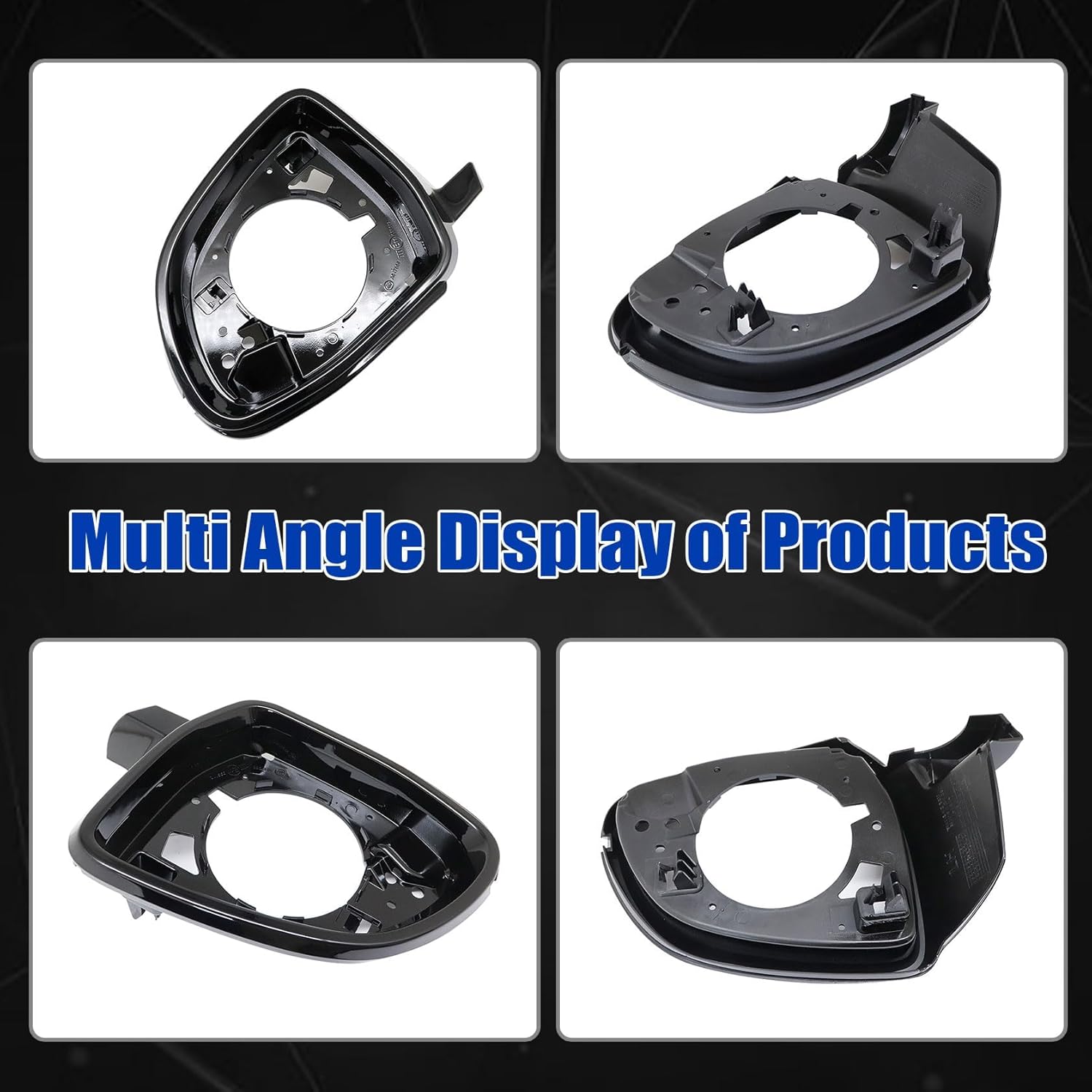 FZJDSD 51167327911 Mirror Housing Frame Trim Compatible with BMW X3 F25, X4 F26, X5 F15, X6 F16 2014-2019 Glossy Black Driver Side Mirror Cover Frame Supporting Ring