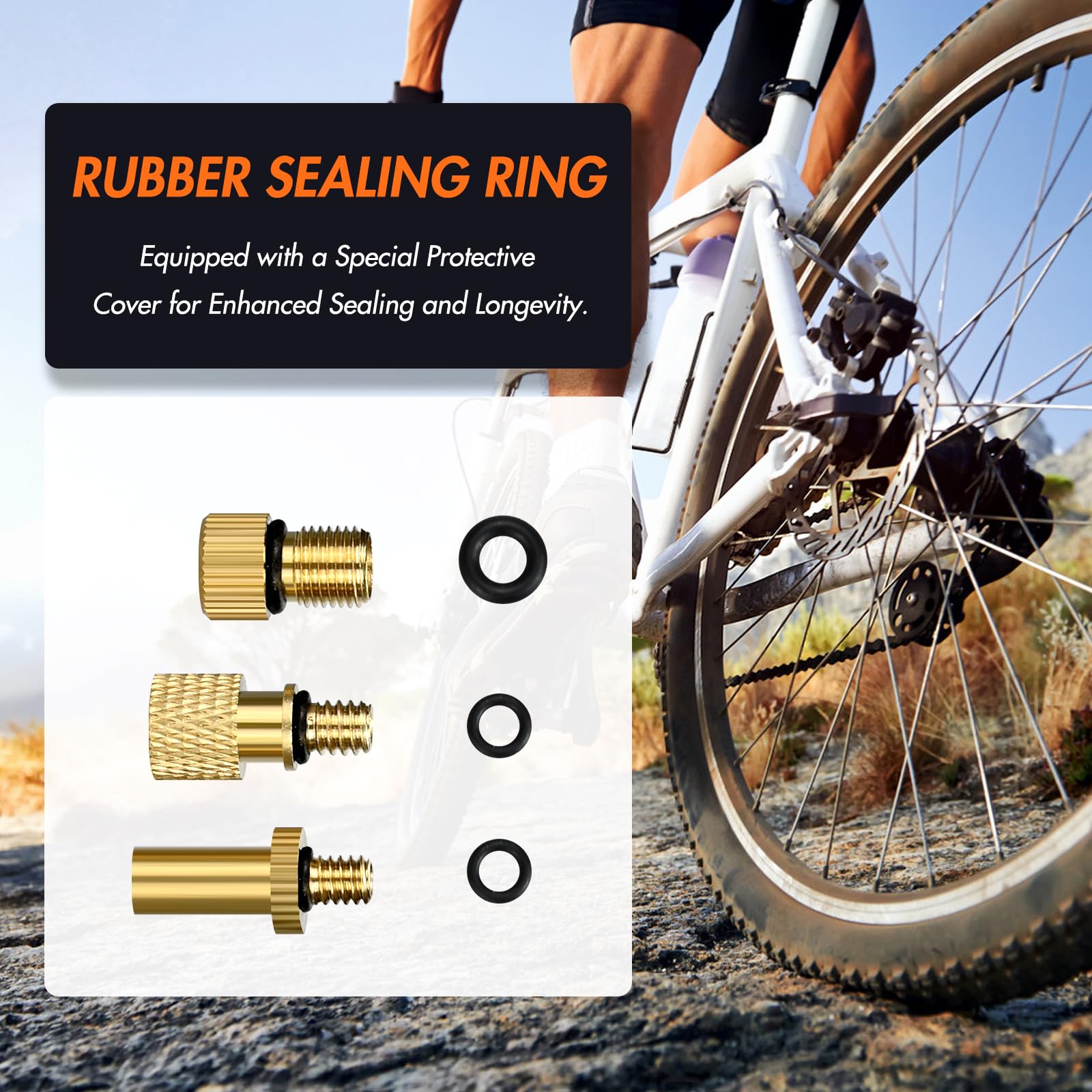 Adattatore Valvola Bici, 21 Pezzi Set Adattatore per Valvola Presta SV DV AV, Adattatore Pompa Bicicletta, Adattatore Compressore Aria, Kit Gonfiaggio con Ago per Palloni, Accessori Bici (B