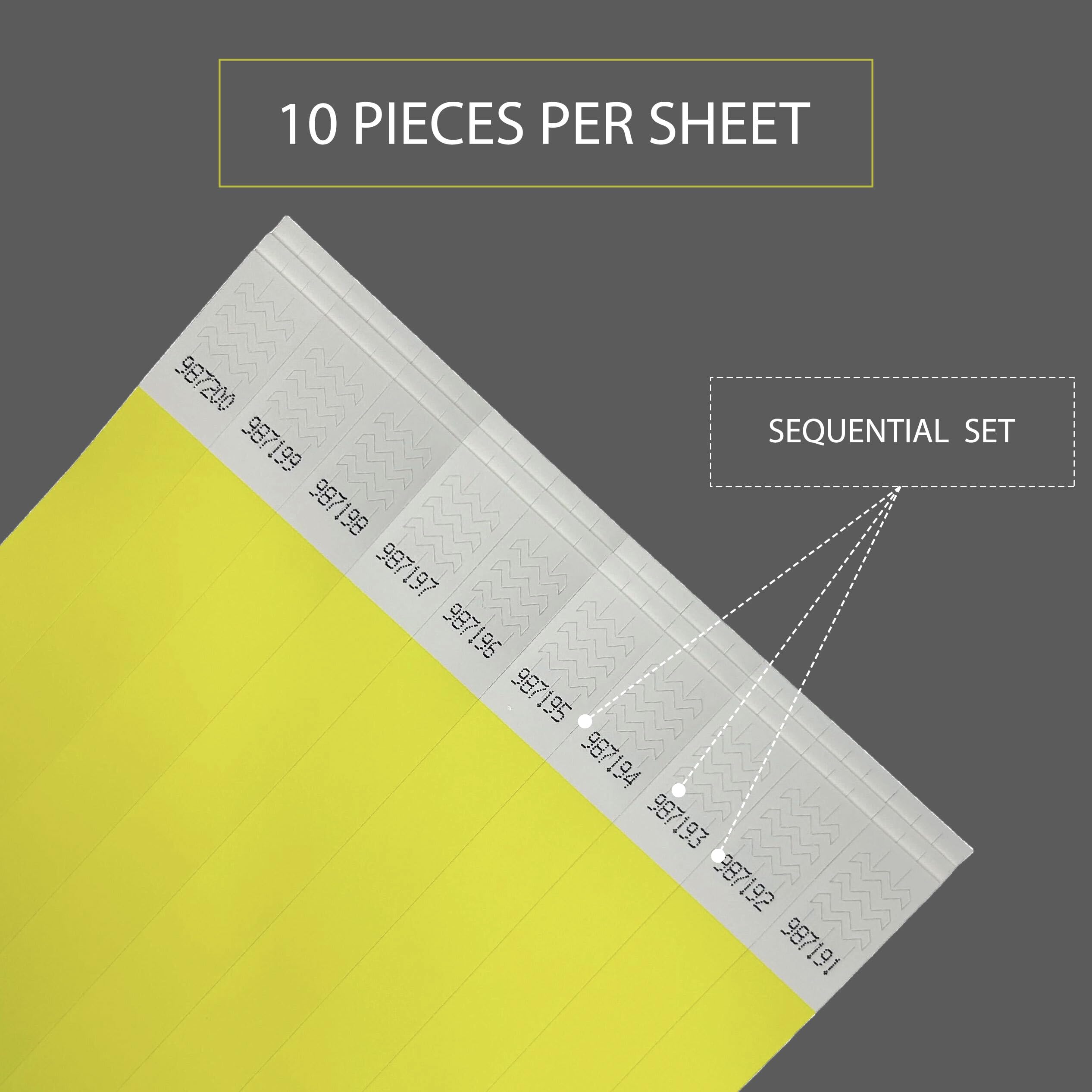 Tyvek Braccialetti di carta impermeabili Neon Yellow 1000 pezzi per feste festival discoteche